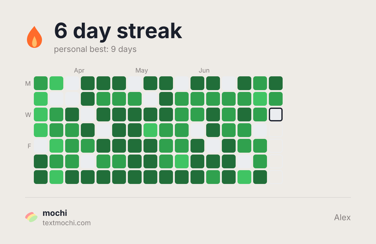 6 day streak